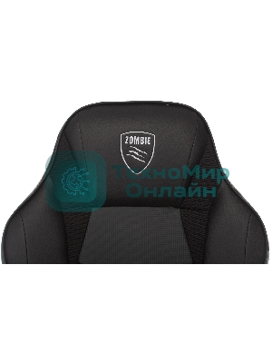 Кресло игровое Zombie GAME 17 черный, текстиль/эко.кожа, крестовина пластик