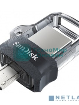 Флешка USB 64 Gb SanDisk Ultra Android Dual OTG, m3.0/USB 3.0, черный