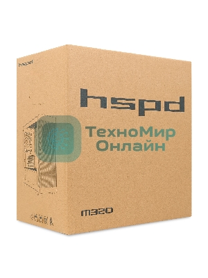 Компьютерный корпус без блока питания HSPD M320, Mesh Mini-tower, черный, slide TG, 0.45 SPCC, 2x140мм ARGb+1x120мм ARGb mATX, mITX 160/340/184мм 2x2.5