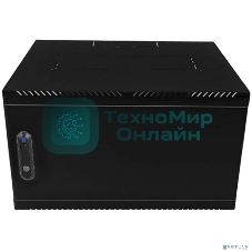 Шкаф коммутационный ЦМО (ШРН-6.650.1-9005) настенный 6U 600x650 мм пер. дв. металл 200 кг черный 470 мм 180 град.
