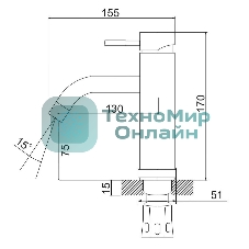 SUS128BL-001F Смеситель для умывальника, ø35