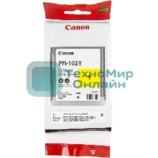 Картридж струйный Canon PFI-102Y (0898B001) желтый, 130 мл., для imagePROGRAF iPF605, iPF610., iPF650, iPF655, iPF710, iPF750, iPF755, LP17, iPF510