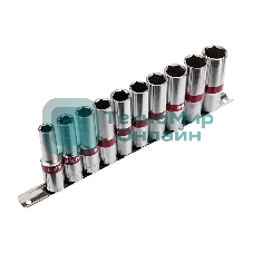 Набор удлиненных торцевых головок Rexant 1/2, шестигранные, CrV, 10 шт., 10-22 мм