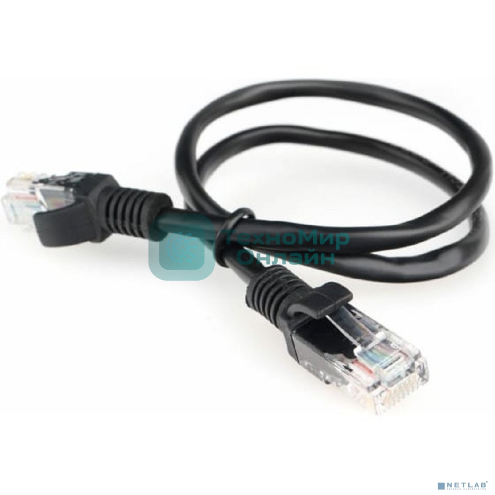 Патч-корд CCA light UTP Гарнизон PC-UTP-5e-0.5-BK cat.5e, 0.5м, литой, многожильный черный