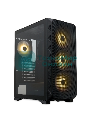 Компьютерный корпус HSPD M521, Mesh Mid Tower, черный, slide TG, 0.45 SPCC, 4x120мм ARGb ATX, mATX, mITX 160/330/184мм 2x2.5