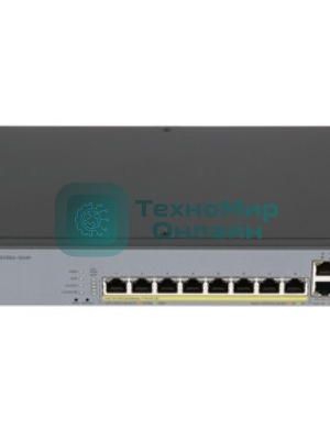 Коммутатор Zyxel GS1350-12HP, 10xGE (8xPoE+), 2xSFP, бюджет PoE 130 Вт, дальность передачи питания до 250 м, автоперезагрузка PoE-портов, повышенная защита от перенапряжений и электростатических разрядов