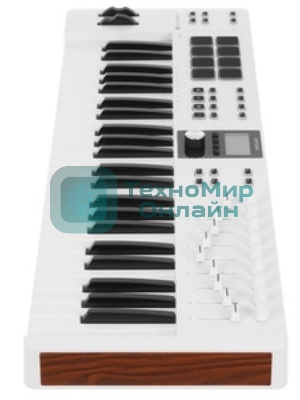 Клавиатура MIDI 231524 Arturia KeyLab Essential 49 mk3 Aquamarine 49 клавиш, LCD дисплей, 9 энкодеров, 8 пэдов, 9 фейдеров, 12 кнопок управления, колеса высоты тона и модуляции, 1/4