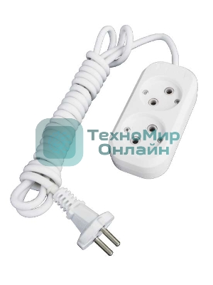 Удлинитель 2х2 м без заземл. 10А IP20 Е-202 АБС-пл. ПВС 2х0.75 UNIVersal 9631959
