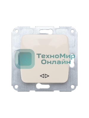 Переключатель Kranz DEA 1кл перекрест. с/у 10А мех. бежевый (1/10/120)