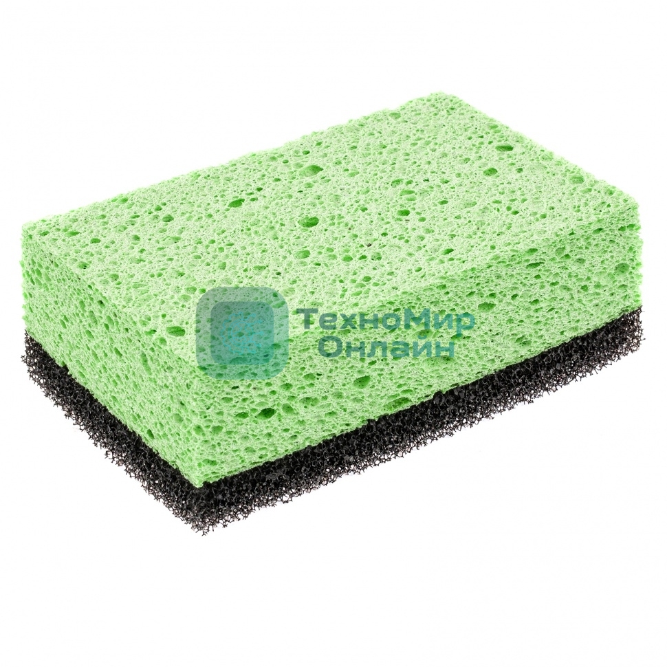 Губка Сибртех целлюлозная комбинированная для удаления эпоксидной затирки 150x95x50 мм