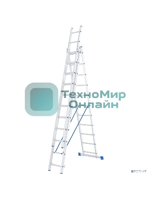 Лестница Сибртех 3 х 11 ступеней, алюминиевая, трехсекционная