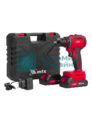 Дрель-шуруповерт MTX CDS-BL-20, 20 В, 2 Ач, 50 Нм, бесщеточный