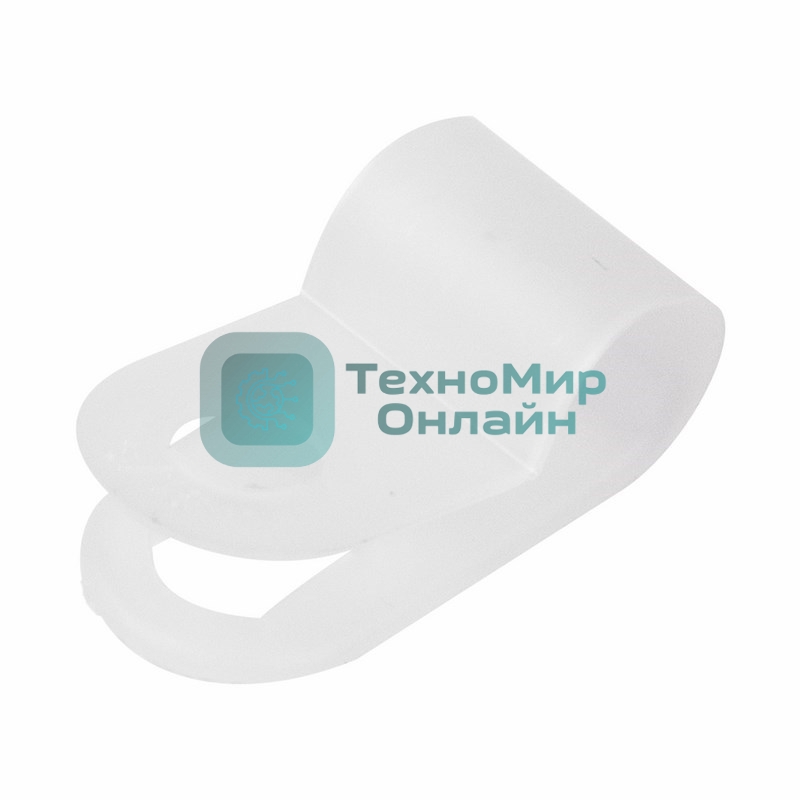 Кабельная скоба под винт Rexant 5 мм, белая, упаковка 50 шт.