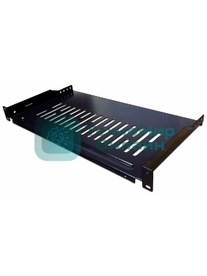 Полка фронтальная, с возможностью установки заднего фиксатора, глубина 250 мм, 1U, нагрузка - 18 кг