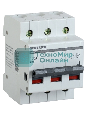 Выключатель нагрузки (мини-рубильник) 3п ВН-32 100А GENERICA IEK MNV15-3-100