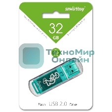 Флешка USB Smartbuy Glossy series Green (SB32GBGS-G), 32Gb, USB 2.0, R/W 25/15, зеленый