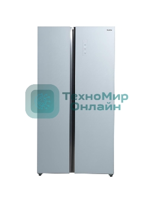 Холодильник Бирюса SBS 541 TWG текстурированное белое стекло двухкамерный 343/198 л морозилка слева, NoFrost, Side-by-side