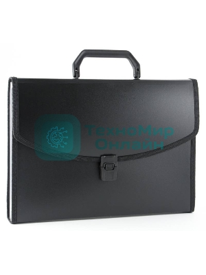 Папка-портфель Бюрократ -BPP13LBLCK 13 отделений, A4 с окантовкой, пластик, 0.7мм, черный