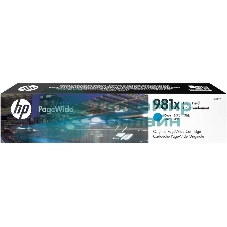 Картридж струйный HP 981X голубой увеличенной емкости для HP Color PageWide Ent Flow MFP 586, 566 10 000 стр.