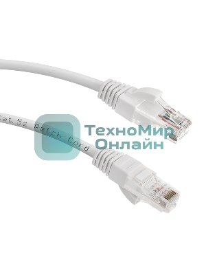 Патч-корд LANMASTER LAN-PC45/U5E-5.0-WH вилка RJ-45-вилка RJ-45 cat.5е 5м белый LSZH (уп.:1шт)