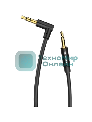 Кабель Vention аудио Jack 3,5 мм M/Jack 3,5 мм M угол 90 - 1м черный Кабель Vention аудио Jack 3,5 мм M/Jack 3,5 мм M угол 90 - 1м черный