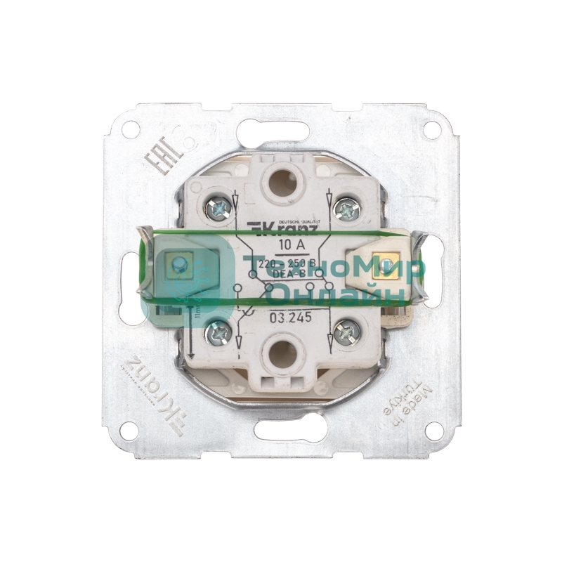 Переключатель Kranz DEA 1кл перекрест. с/у 10А мех. бежевый (1/10/120)