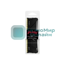 Оперативная память Kingston Fury Beast, DDR4, 32GB (1x32GB), 3600MHz, CL18, DIMM, с радиатором, RGB, черный