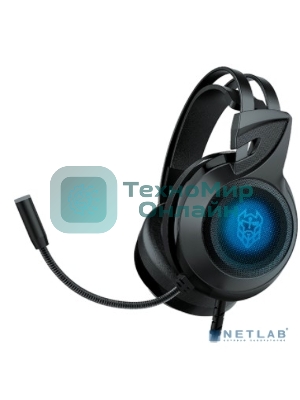 Гарнитура QUMO Odin чёрный, проводная, 3.5 мм, подсветка