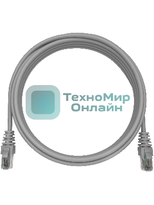 Патч-корд NTSS NTSS-PC-UTP-RJ45-5e-3.0-LSZH-GY NTSS-PC-UTP-RJ45-5E-3.0-LSZH UTP RJ-45 вил.-вилка RJ-45 кат.5E 3м серый LSZH (уп.:1шт) 26AWG