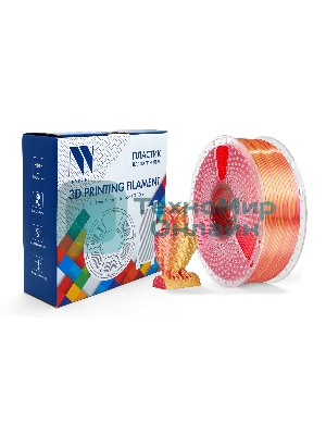 Филамент NVPRINT Silk PLA+ Red/Gold для 3D печати диаметр 1.75мм длина 330 метров масса 1 кг