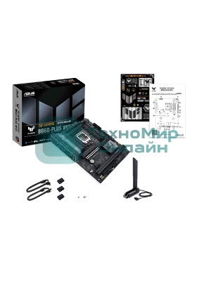 Материнская плата ASUS TUF GAMING B860-PLUS WIFI, LGA 1851, Intel B860, 4xDDR5, 4xSATA, 3xM.2, 1xPCIe 5.0 x16, 1xPCIe 4.0 x16, 1xDP, 1xHDMI, 1x 2.5Gb LAN, 1xUSB 20Gbps, 2xUSB 10Gbps, 3xUSB 5Gbps, 2xUSB 2.0, 5x3.5 мм, 7.1, ATX
