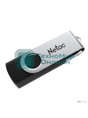 Флешка USB Netac U505 (NT03U505N-004G-20BK), 4Gb, USB 2.0, R/W 70/30, черный/серебристый