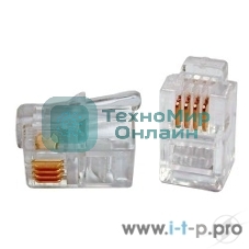 Вилка телефонная MP-4p4c, контакты 3m