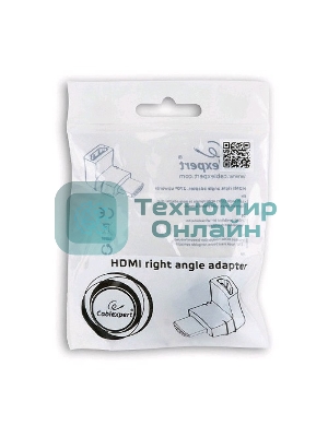 Переходник HDMI-HDMI Cablexpert A-HDMI270-FML, 19F/19M, угловой соединитель 270 градусов, золотые разъемы, пакет