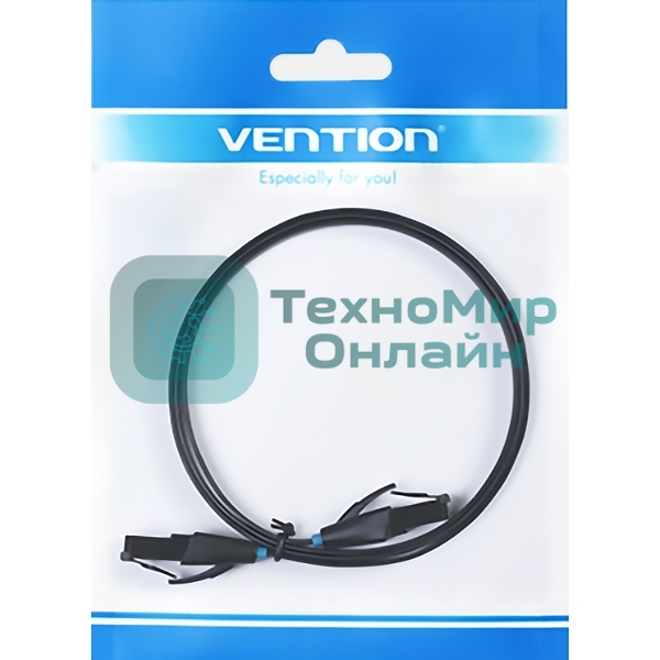 Патч-корд Vention прямой UTP cat.6, RJ45 - 3 м. плоский черный