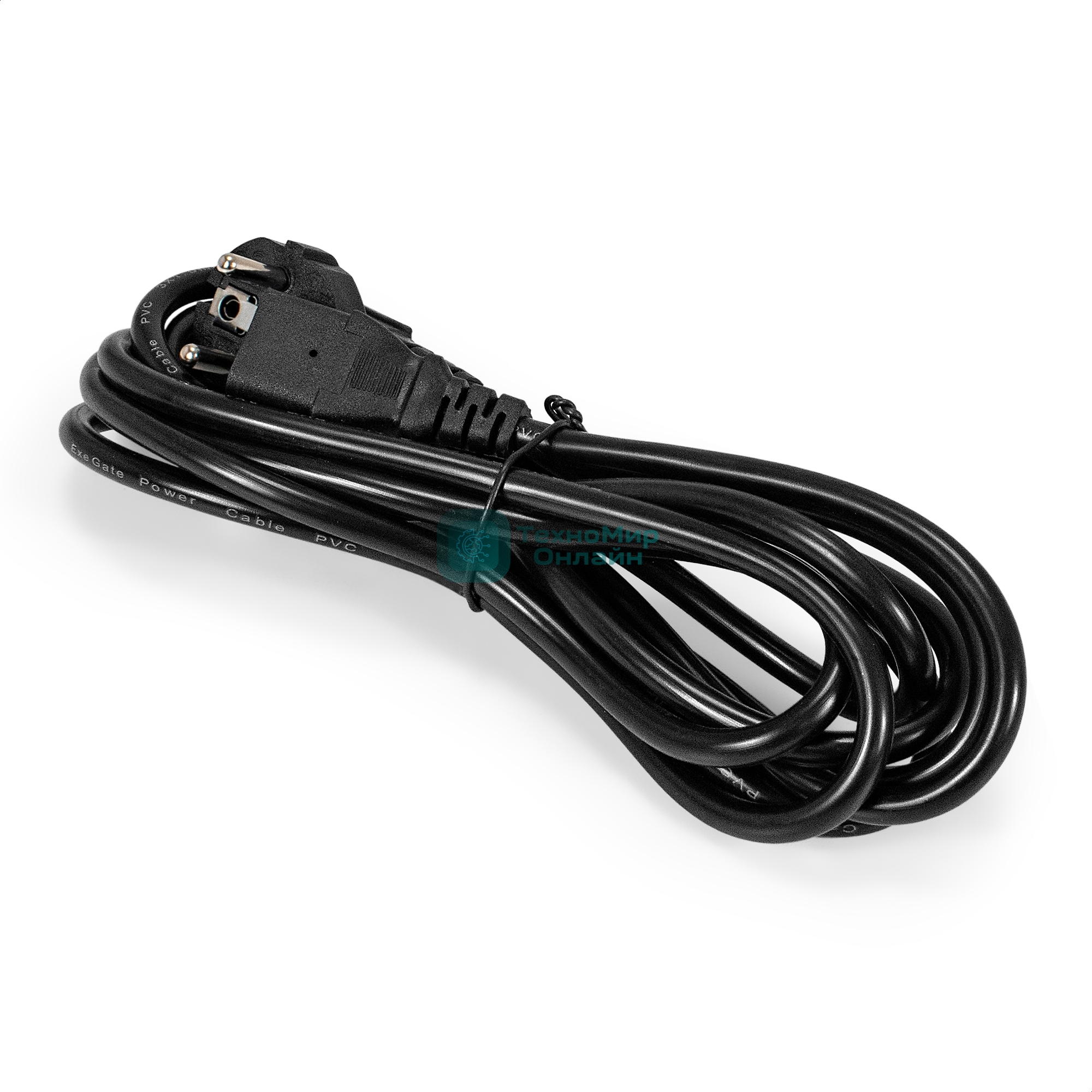 Кабель питания ExeGate Special PC-3S (Евровилка угловая Schuko->C13, 3*1.0мм2, CCA, черный, 3 м)