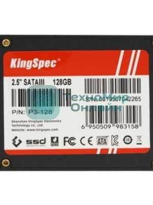 Накопитель SSD KingSpec P3-128, 128Gb, SATA, 2.5