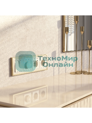 Рамка на 4 поста Baguette (айвори/латунь) W0042851