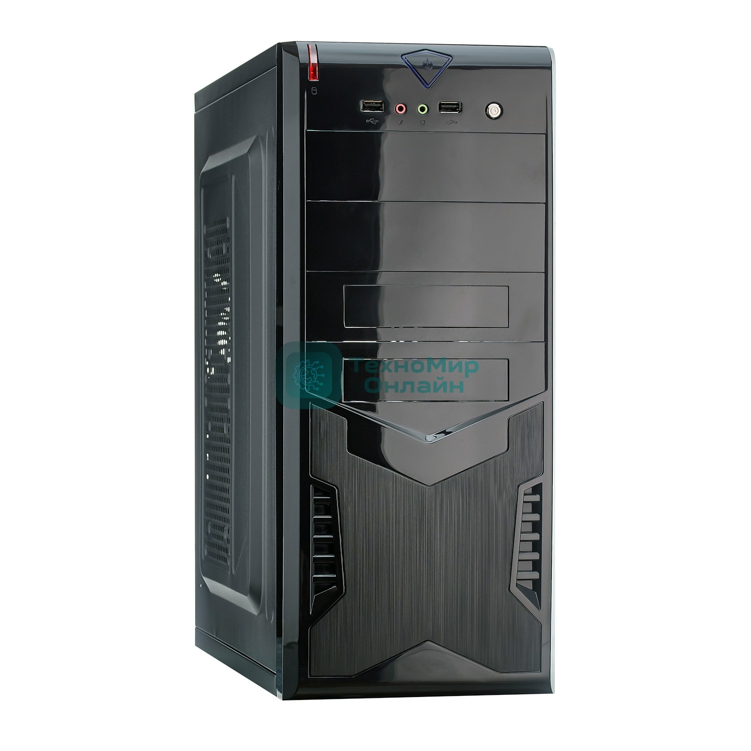 Компьютерный корпус Miditower ExeGate EX280386RUS CP-604 Black, ATX, (CP350W, 80мм), 2хUSB, Audio