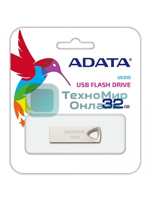 Флешка USB ADATA UV210 (AUV210-32G-RGD), 32Gb, USB 2.0, R/W 15/5, золотистый
