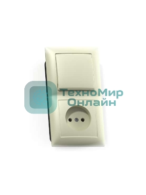 Блок Кунцево-Электро СП БКВР-408 Селена (1-кл. выкл. + розетка) сл. кость