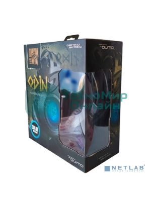 Гарнитура QUMO Odin чёрный, проводная, 3.5 мм, подсветка