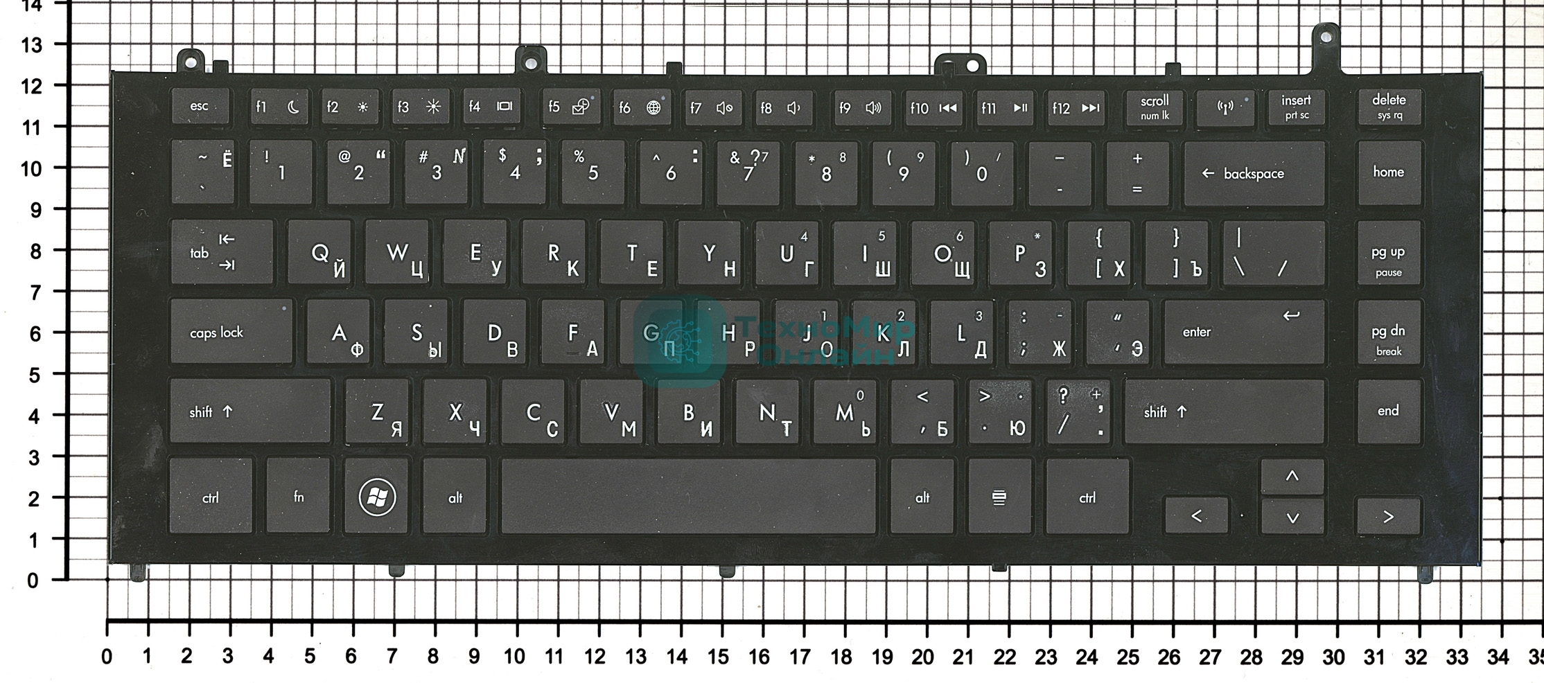 Клавиатура для ноутбука HP ProBook 4425s черная с черной рамкой