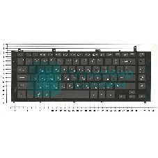 Клавиатура для ноутбука HP ProBook 4425s черная с черной рамкой