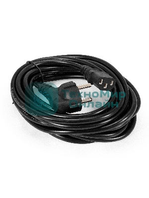 Кабель питания ExeGate Special PC-5S (Евровилка угловая Schuko->C13, 3*1.0мм2, CCA, черный, 5 м)