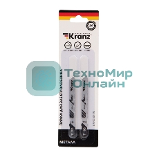 Пилка для электролобзика по металлу Kranz T118G 76 мм 25 зубьев на дюйм 0,9-1,2 мм (2 шт./уп.)