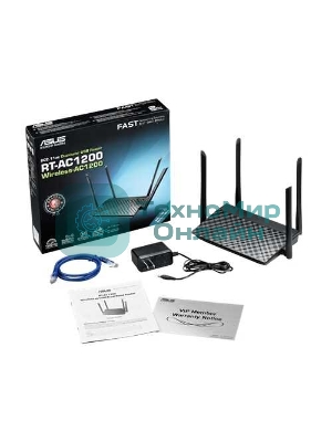 Маршрутизатор беспроводной Asus RT-AC1200 10/100BASE-TX черный (Dual Band)