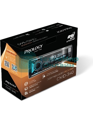 Автомагнитола Prology CMD-340, 1 DIN, Bluetooth, USB Type-A, AUX, пульт ДУ