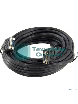 кабель для монитора VGA 15M/15M 10.0 метров, 5bites, ферритовые кольца APC-133-100