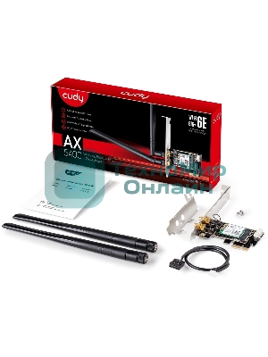 Сетевой адаптер Wi-Fi + Bluetooth Cudy WE3000 AX3000 PCI Express (ант.внеш.съем) 2ант.